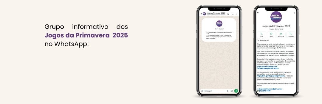 Faa parte do grupo informativo dos Jogos da Primavera no WhatsApp!
